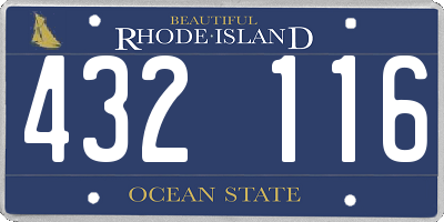 RI license plate 432116