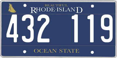 RI license plate 432119