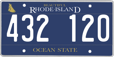 RI license plate 432120