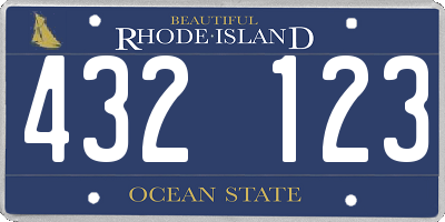 RI license plate 432123