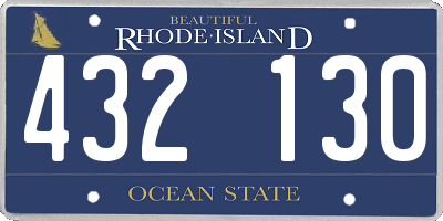 RI license plate 432130