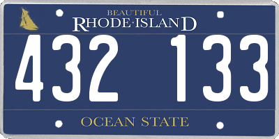 RI license plate 432133