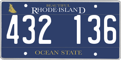 RI license plate 432136