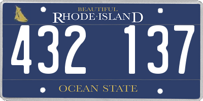 RI license plate 432137