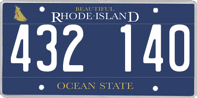 RI license plate 432140