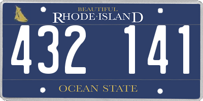 RI license plate 432141