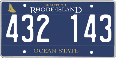 RI license plate 432143
