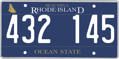 RI license plate 432145