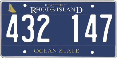RI license plate 432147