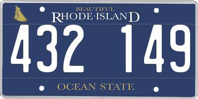 RI license plate 432149