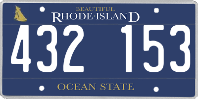 RI license plate 432153