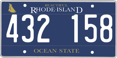 RI license plate 432158