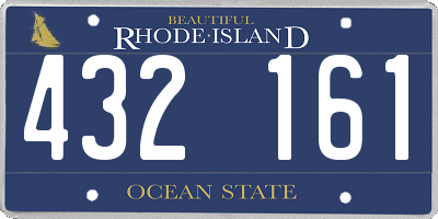 RI license plate 432161