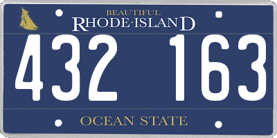 RI license plate 432163
