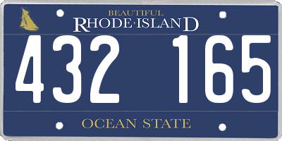 RI license plate 432165