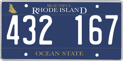 RI license plate 432167