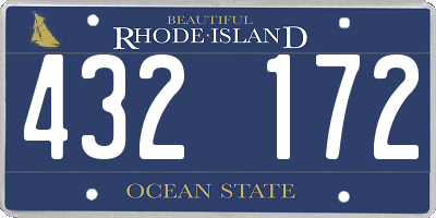 RI license plate 432172