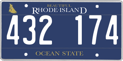 RI license plate 432174