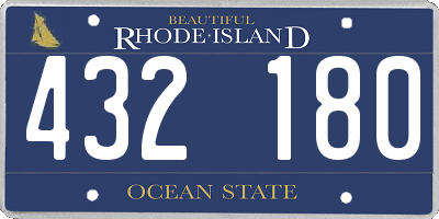 RI license plate 432180