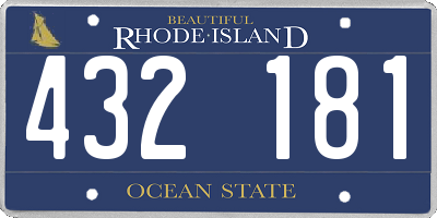 RI license plate 432181