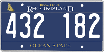 RI license plate 432182