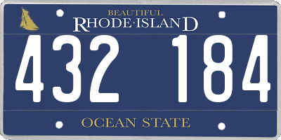 RI license plate 432184