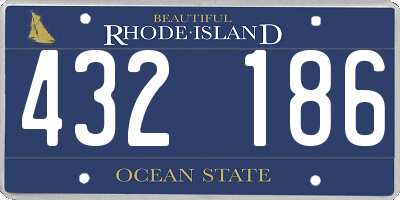 RI license plate 432186