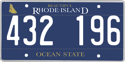 RI license plate 432196
