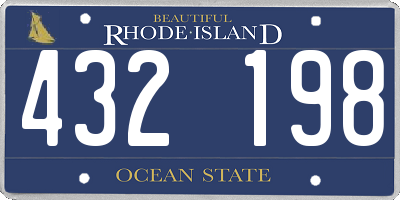 RI license plate 432198