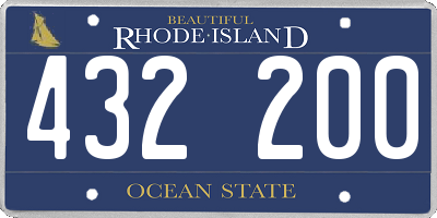 RI license plate 432200