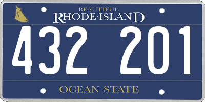 RI license plate 432201
