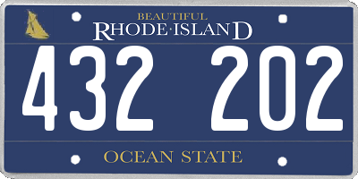RI license plate 432202