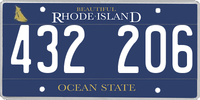 RI license plate 432206