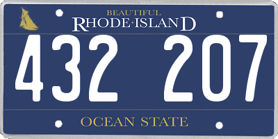 RI license plate 432207