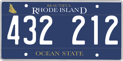 RI license plate 432212