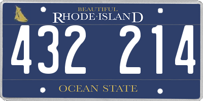 RI license plate 432214