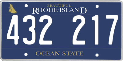 RI license plate 432217
