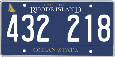 RI license plate 432218