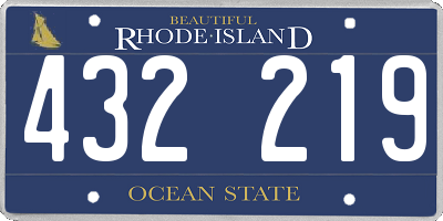 RI license plate 432219
