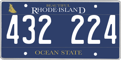 RI license plate 432224