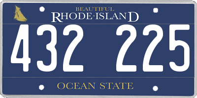 RI license plate 432225