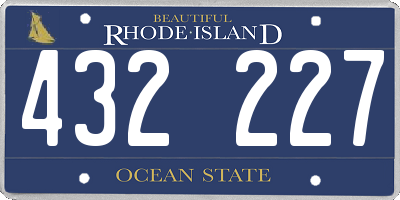 RI license plate 432227