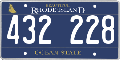 RI license plate 432228