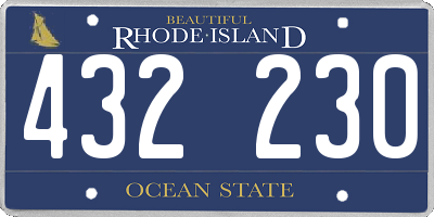 RI license plate 432230