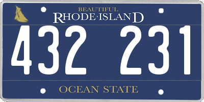 RI license plate 432231