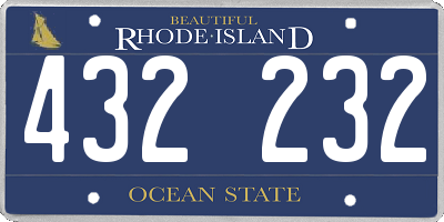 RI license plate 432232