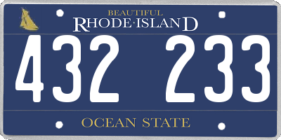 RI license plate 432233