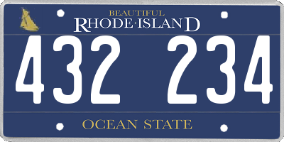 RI license plate 432234