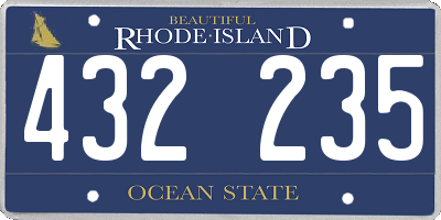 RI license plate 432235
