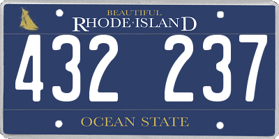 RI license plate 432237
